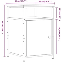 vidaXL - Industrieel Nachtkastjes met deur - Zwart - 40x42x60 cm - Set van 2