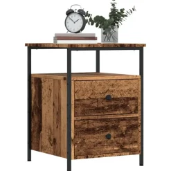 vidaXL - Industrieel Nachtkastjes met 2 lades - Oud hout - 44x45x60 cm - 2 st