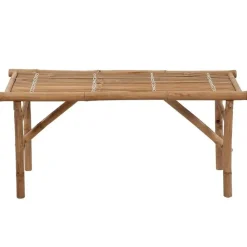 vidaXL - Inklapbaar Tuinbank met grijs kussen - Bamboe - 118x38x45 cm