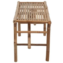 vidaXL - Inklapbaar Tuinbank met grijs kussen - Bamboe - 118x38x45 cm
