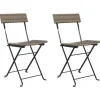 vidaXL - Inklapbare Bistrostoel - Grijs - Poly rattan en staal - 2 stuks