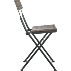 vidaXL - Inklapbare Bistrostoel - Grijs - Poly rattan en staal - 2 stuks