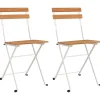 vidaXL - Inklapbare Bistrostoel - Bruin - Acaciahout en staal - 2 stuks