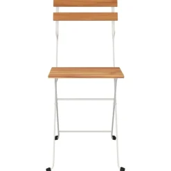 vidaXL - Inklapbare Bistrostoel - Bruin - Acaciahout en staal - 2 stuks