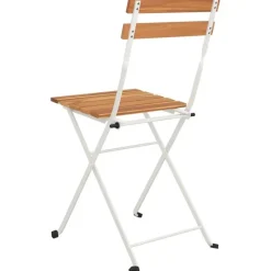 vidaXL - Inklapbare Bistrostoel - Bruin - Acaciahout en staal - 2 stuks