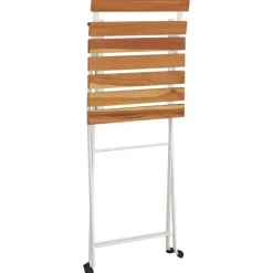 vidaXL - Inklapbare Bistrostoel - Bruin - Acaciahout en staal - 2 stuks