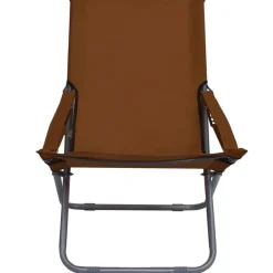 vidaXL - Inklapbare Strandstoel - Bruin - Stof - 2 stuks