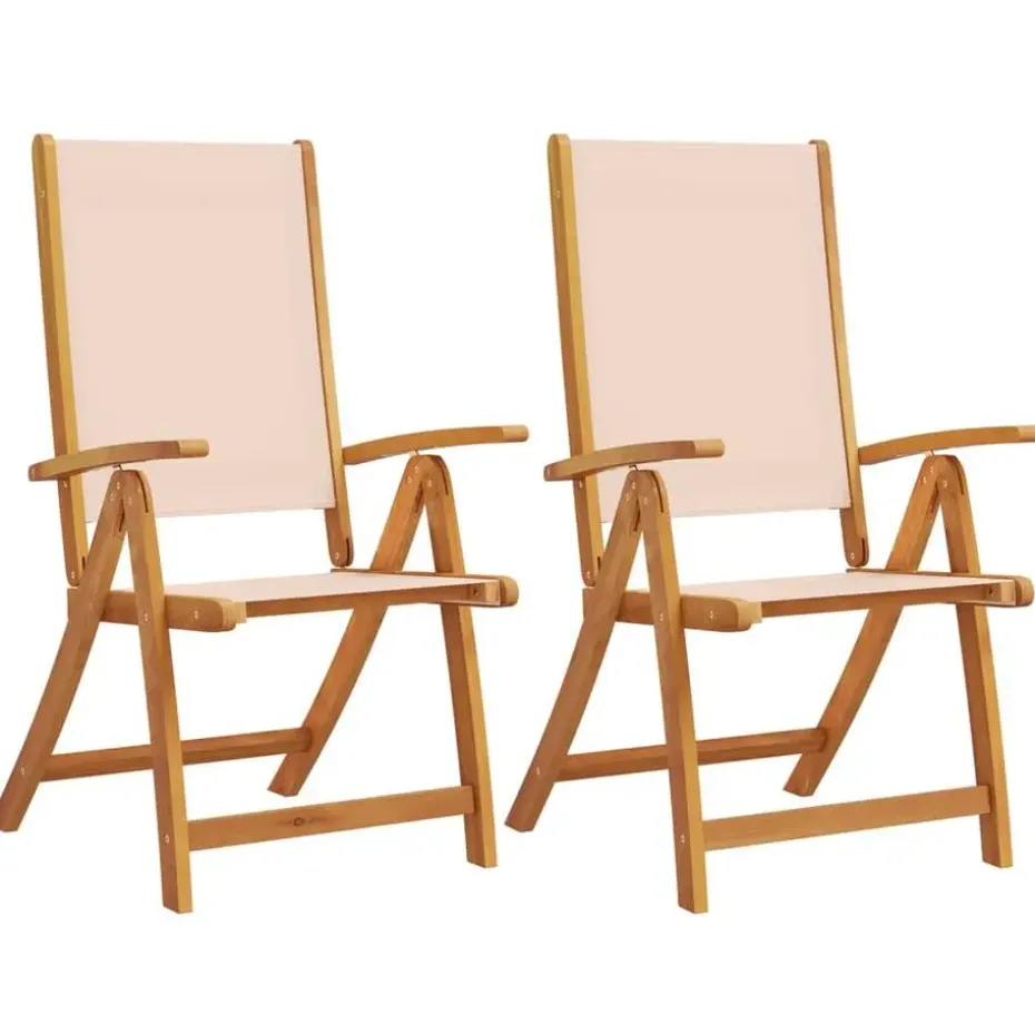 vidaXL - Inklapbare tuinstoelen - Bruin - Acaciahout - 2 stuks