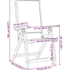 vidaXL - Inklapbare tuinstoelen - Bruin - Acaciahout - 2 stuks