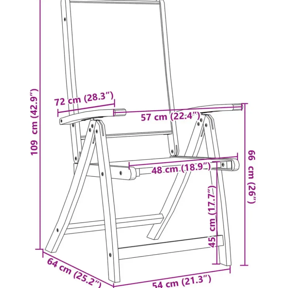 vidaXL - Inklapbare tuinstoelen - Bruin - Acaciahout - 2 stuks