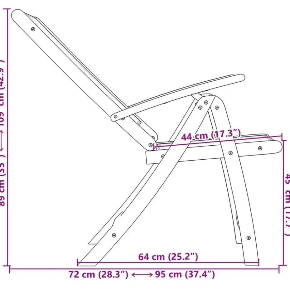 vidaXL - Inklapbare tuinstoelen - Bruin - Acaciahout - 2 stuks