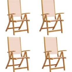 vidaXL - Inklapbare Tuinstoelen - Bruin - Acaciahout - 4 stuks