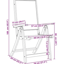 vidaXL - Inklapbare Tuinstoelen - Bruin - Acaciahout - 4 stuks