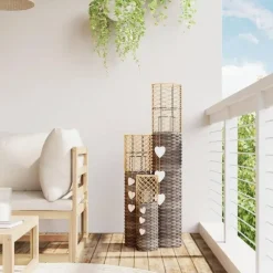 vidaXL - Kaarsenhouder - Grijs - Wicker