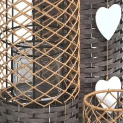 vidaXL - Kaarsenhouder - Grijs - Wicker