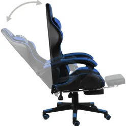 vidaXL - Kantoorstoel - Blauw - Kunstleer