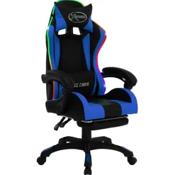 vidaXL - Kantoorstoel - Blauw - Kunstleer