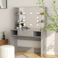 vidaXL - Kaptafel - Grijs - MDF