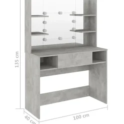 vidaXL - Kaptafel - Grijs - MDF