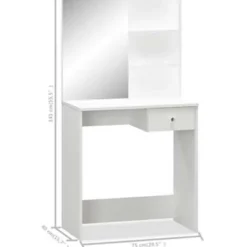 vidaXL - Kaptafel - Wit - Bewerkt hout