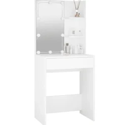 vidaXL - Kaptafel - Wit - Bewerkt hout