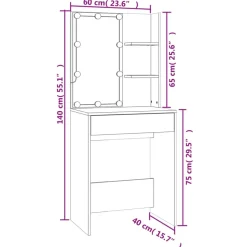 vidaXL - Kaptafel - Wit - Bewerkt hout