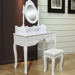 vidaXL - Kaptafel - Wit - Hout