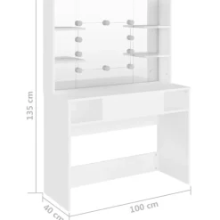 vidaXL - Kaptafel - Wit - MDF