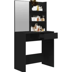 vidaXL - Kaptafel - Zwart - Bewerkt hout