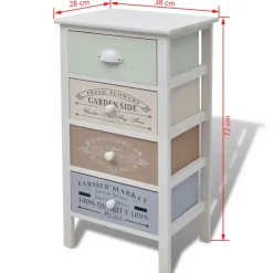 vidaXL - Kast - Wit - Hout - 38 x 28 x 72 cm