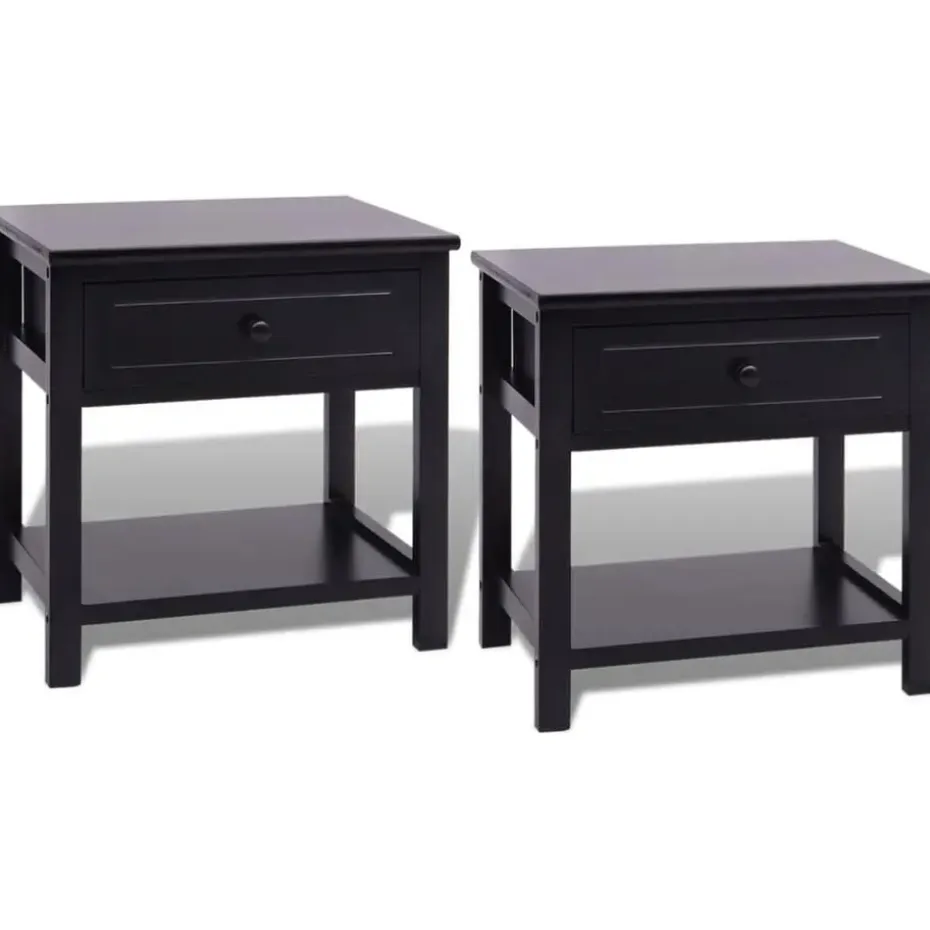 vidaXL - Kast - Zwart - Paulowniahout - 2 stuks