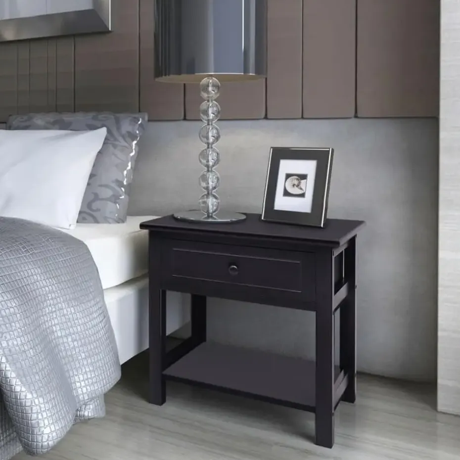 vidaXL - Kast - Zwart - Paulowniahout - 2 stuks