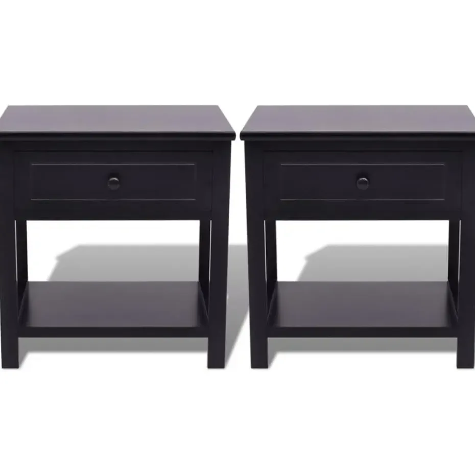 vidaXL - Kast - Zwart - Paulowniahout - 2 stuks