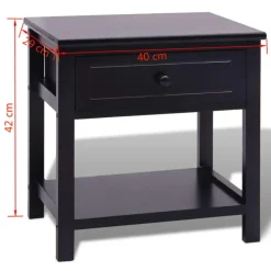 vidaXL - Kast - Zwart - Paulowniahout - 2 stuks