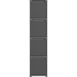 vidaXL - Kast met 12 vakken en grijs stof boxen - Grijs - 103x30x141 cm