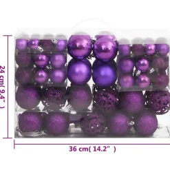 vidaXL - Kerstballenset - Paars - Polystyreen