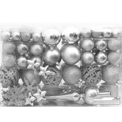 vidaXL - Kerstballenset - Zilver - Polystyreen