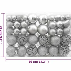 vidaXL - Kerstballenset - Zilver - Polystyreen