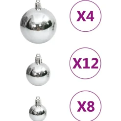 vidaXL - Kerstballenset - Zilver - Polystyreen