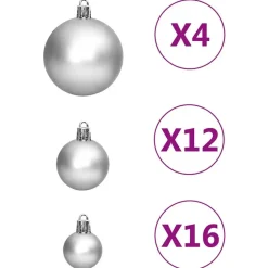 vidaXL - Kerstballenset - Zilver - Polystyreen