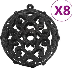 vidaXL - Kerstballenset - Zwart - Polystyreen