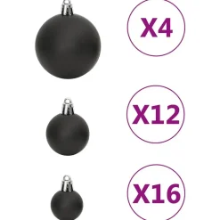 vidaXL - Kerstballenset - Zwart - Polystyreen