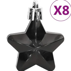 vidaXL - Kerstballenset - Zwart - Polystyreen