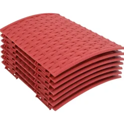 vidaXL - Kerstboomrok met geweven look Ø56x23 cm - Rood - Polypropeen