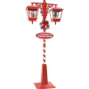 vidaXL - Kerststraatlamp met 2 lantaarns 40,5x80x188 cm - Rood - Metaal en PVC