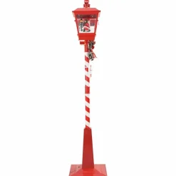 vidaXL - Kerststraatlamp met 2 lantaarns 40,5x80x188 cm - Rood - Metaal en PVC