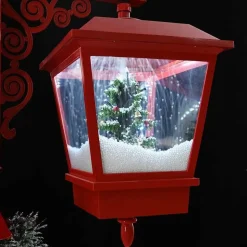 vidaXL - Kerststraatlamp met 2 lantaarns 40,5x80x188 cm - Rood - Metaal en PVC