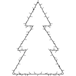 vidaXL - Kerstverlichting kerstboom silhouet 63x90 cm - Warmwit - Kunststof