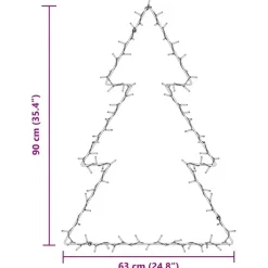 vidaXL - Kerstverlichting kerstboom silhouet 63x90 cm - Warmwit - Kunststof