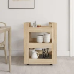 vidaXL - Keukentrolley - Bruin - Bewerkt hout